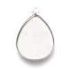 Tarnish Resistant 201 Stainless Steel Pendant Cabochon Settings X-STAS-S057-34-1