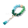 Round & Polygon Natural Wood Beads Stretch Bracelets Keychains KEYC-JKC00318-4