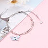 Alloy Enamel Butterfly Charm Bracelets BJEW-JB06052-4