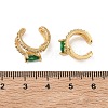 C-Shaped with Teardrop Brass Micro Pave Cubic Zirconia Cuff Earrings EJEW-L316-01G-13-5