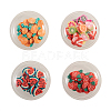 40Pcs 4 Colors PVC Plastic with Polymer Clay Cabochons KY-CJ0001-43-3