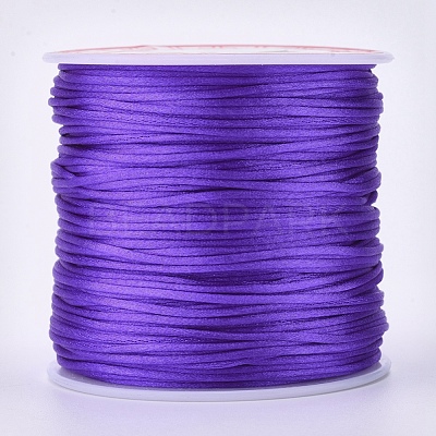 Round Nylon Satin Rattail Cord NWIR-WH0009-15A-18-1