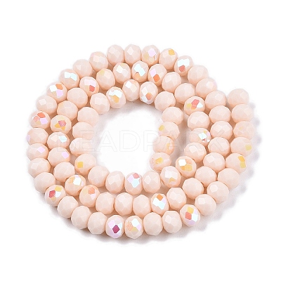 Electroplate Opaque Solid Color Glass Beads Strands EGLA-A044-P6mm-L05-1