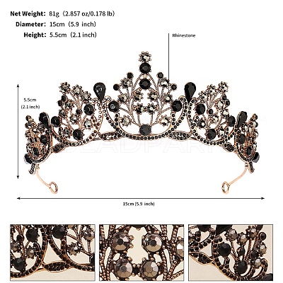 Alloy Rhinestone Hair Bands  for Woman Girls PW-WGA69DD-08-1
