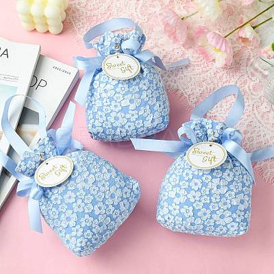 Cloth High Jacquard Flower Sugar Gift Drawstring Bags with Handle ST-CJ0004-01A-1