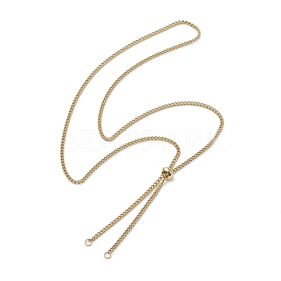 Adjustable 304 Stainless Steel Curb Chains Necklaces Making AJEW-JB01215-02-1