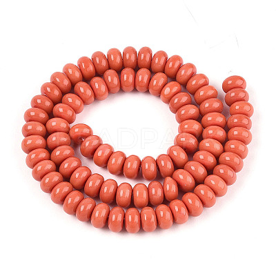 Opaque Spray Painted Glass Beads GLAA-ZX008-8mm-18E-1
