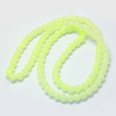 Baking Paint Imitation Jade Glass Round Bead Strands DGLA-Q021-4mm-21-1