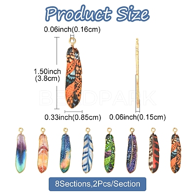 16Pcs 8 Styles Alloy Enamel Pendants FIND-FS0002-69-1