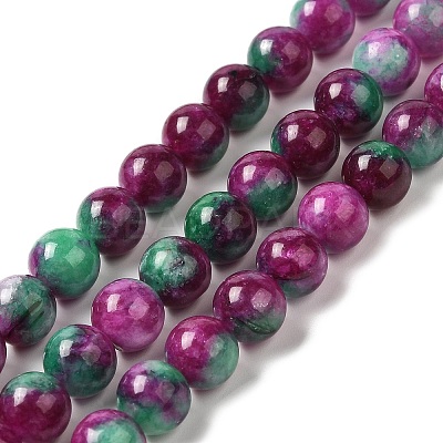 Natural Dyed White Jade Beads Strands G-M402-C03-19-1
