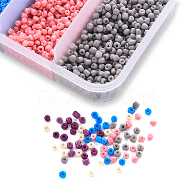 90G 5 Colors 12/0 Baking Paint Glass Seed Beads SEED-YW0001-14A-1