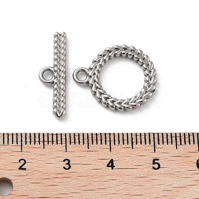 Non-Tarnish 304 Stainless Steel Ring Toggle Clasps STAS-A092-09A-P-1
