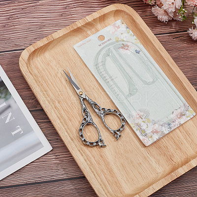 1Pc Peach Blossom Stainless Steel Scissors AJEW-SC0002-78C-1