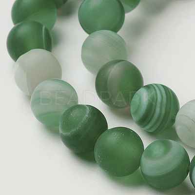 Natural Grade A Striped Agate/Banded Agate Beads Strands G-E478-08-6MM-1