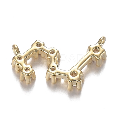 Brass Micro Clear Cubic Zirconia Pendants ZIRC-F120-019G-07-1