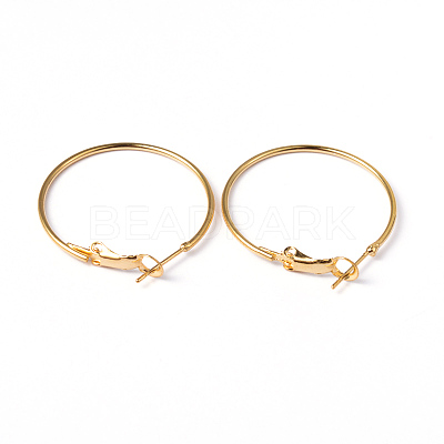 Golden Plated Brass Hoop Earrings X-EC108-1NFG-1