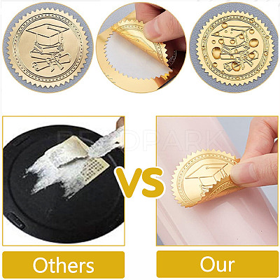 34 Sheets Self Adhesive Gold Foil Embossed Stickers DIY-WH0509-060-1