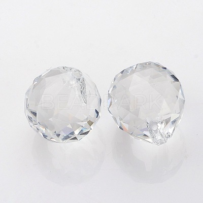 Faceted Round Glass Pendants X-GLAA-O008-G04-1