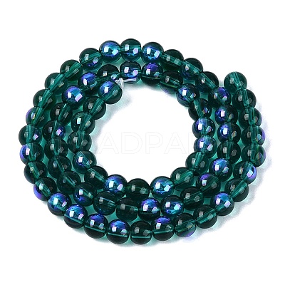 Transparent Electroplate Glass Beads Strands EGLA-Q132-6MM-01A-19-1