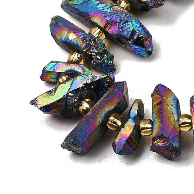 Electroplate Natural Quartz Crystal Beads Strands G-F800-B13-1