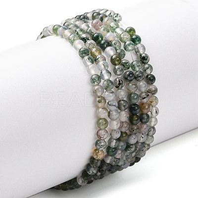 Natural Moss Agate Beads Strands G-Z116-A05-3mm-1