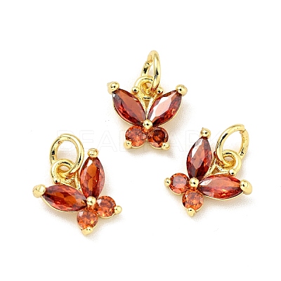 Rack Plating Brass Inlaid Cubic Zirconia Charms KK-G394-03G-1
