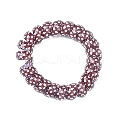 Printed Plastic Telephone Cord Elastic Hair Ties OHAR-R111-15-1