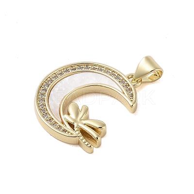 Brass Micro Pave Clear Cubic Zirconia Pendants KK-I712-48G-04-1