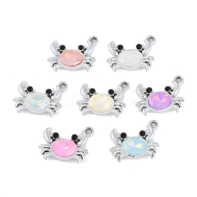 UV Plating Alloy with Mixed Color Glass Rhinestone Pendants FIND-M018-32P-1