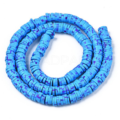 Handmade Polymer Clay Beads Strands CLAY-R089-6mm-164-1