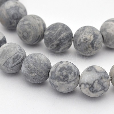 Natural Map Stone/Polychrome Jasper/Picasso Stone/Picasso Jasper Beads Strands X-G-D657-6mm-1