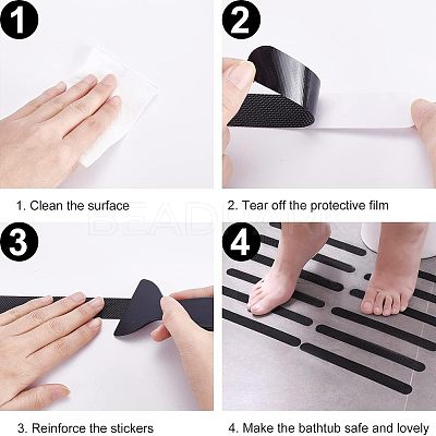 28Pcs 3 Style PEVA Self Adhesive Non Slip Bath Tub Stickers DIY-NB0006-13-1