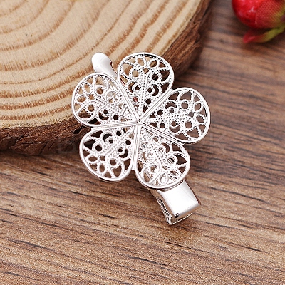 Iron Alligator Hair Clip Findings OHAR-PW0001-032S-1