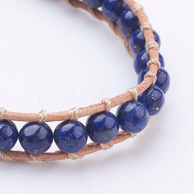Cowhide Leather Cord Bracelets BJEW-JB03279-1