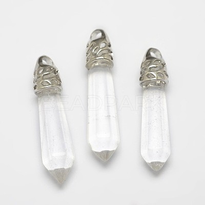 Faceted Bullet Glass Pointed Pendants G-F290-01H-1