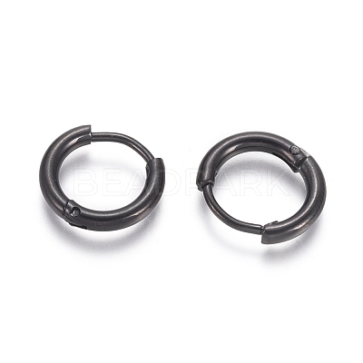 304 Stainless Steel Huggie Hoop Earrings EJEW-F111A-13mm-B-1