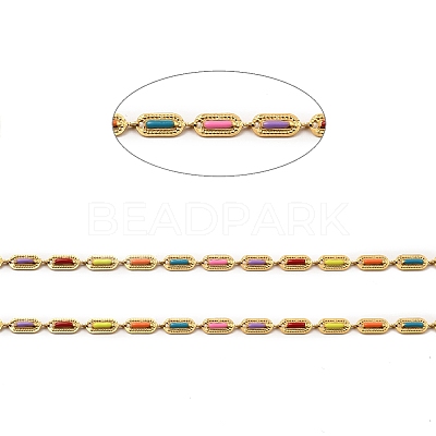 Enamel Oval Link Chains CHS-G028-19G-1