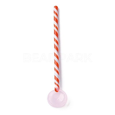 Handmade Glass Stripe Spoons AJEW-A067-02-1