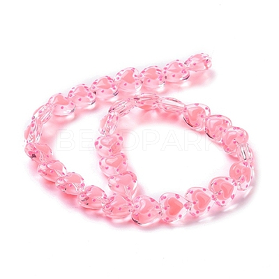 Glass Heart Beads GLAA-D005-01-1