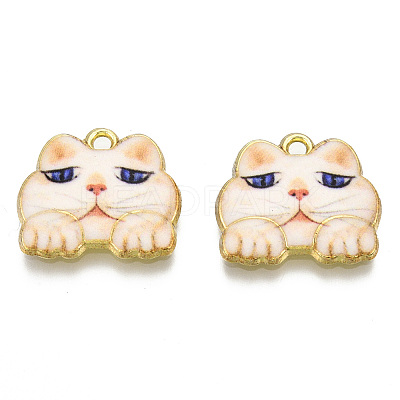 Rack Plating Printed Alloy Pendants LS-ENAM-N055-177D-1