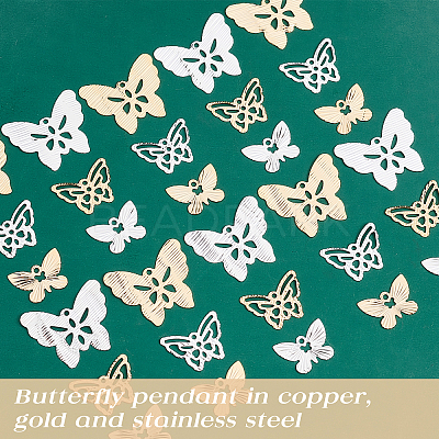 60Pcs 6 Style Brass Charms KK-FH0002-97-1