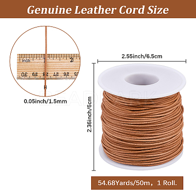 50M Cowhide Leather Cord DIY-CL0001-22-1