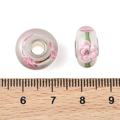 Lampwork & Brass Core European Beads LAMP-P019-01P-06-1
