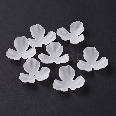 3-Petal Transparent Acrylic Bead Caps X-OACR-A017-11-1