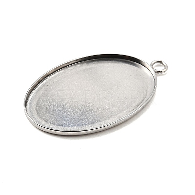 Tarnish Resistant 304 Stainless Steel Pendant Cabochon Settings X-STAS-K148-03-01-1