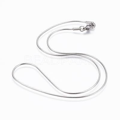 Non-Tarnish 304 Stainless Steel Snake Chain Necklaces NJEW-F248-02C-P-1