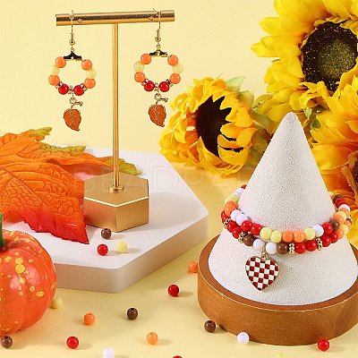 1200Pcs 6 Colors Thanksgiving Day Themed Opaque Acrylic Beads MACR-SC0001-44-1