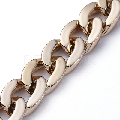 Handmade CCB Plastic Curb Chains AJEW-JB00633-1