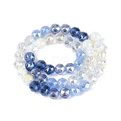 Electroplate Imitation Jade & Opaque & Transparent Glass Beads Strands EGLA-Q135-8MM-A05-1