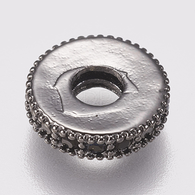 Brass Micro Pave Cubic Zirconia Bead Spacers ZIRC-K074-11A-02B-1